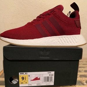 Adidas NMD R2 Burgundy Red gum size 9.5